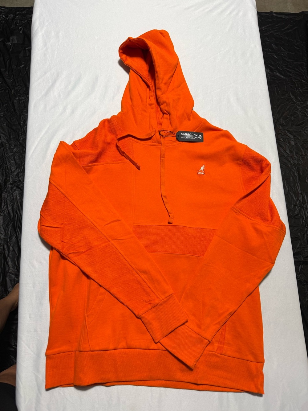 Kangol Bright Orange Hoodie with Embroidered Kangaroo